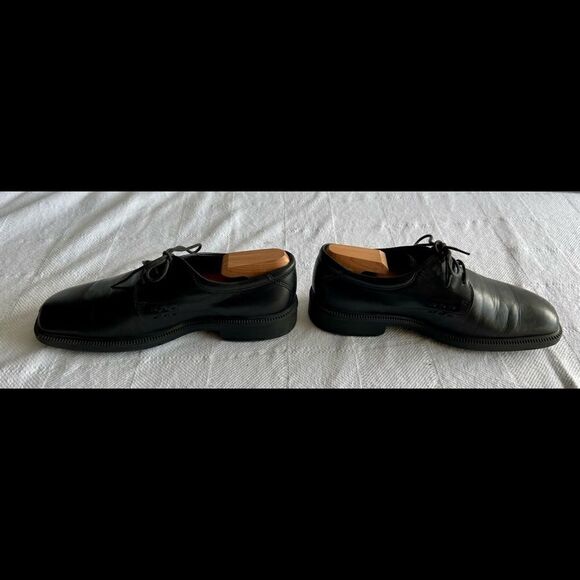 ECCO City Mens Black Leather Apron Square Toe Lace Up Shoes Sz EU 41 US 8 - Picture 4 of 10